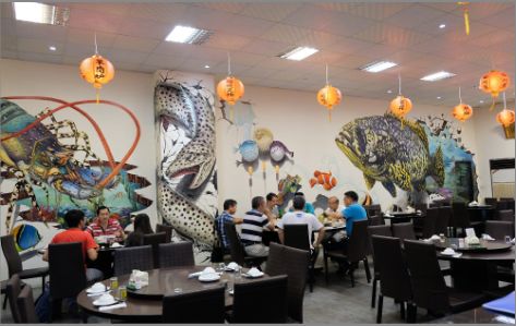 铜陵海鲜餐厅墙体彩绘